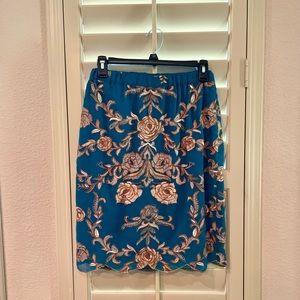 Anthropologie Baraschi embroidery skirt